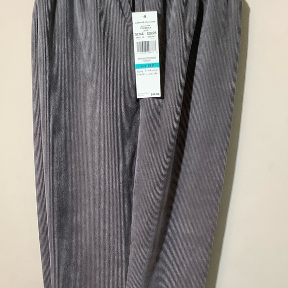 Alfred Dunner classic fit comfort waist petite corduroy pants grey NWT 16P - Picture 4 of 4